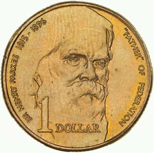 1996-AUSTRALIA $1 Dollar SIR HENRY PARKES Circulated Low Mintage Coin