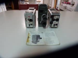 COLLECTORS ANTIQUE 8MM MOVIE CAMERAS-TWO BROWMIE AND A YASHICA