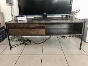 Entertainment unit coffee table tv stand wooden and black