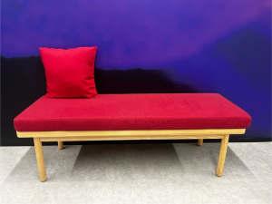 Upholstered Red Bench Stool