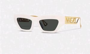 Versace Gold White Sunglasses Eyewear