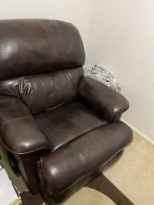 2x leather recliners- Brown/burgundy- from Harvey Norman