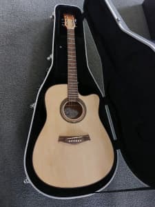 Beautiful adult sized electric acoustic guitar in Fritz hard Case