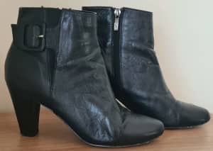 Black ankle boots Airflex ladies womens teens shoes work heels 