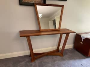 HALL TABLE WITH MATCHING MIRROR MADE FROM TASMANIAN BLACKWOOD