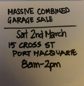 MASSIVE GARAGE SALE Sat 2nd March 15 Cross St PMQ