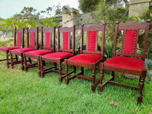 6 sturdy timber chairs 