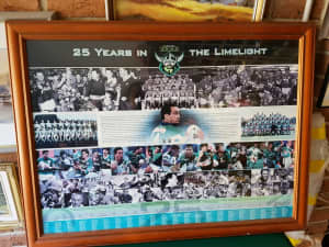 Canberra Raider 25 year in the limelight poster with frame 