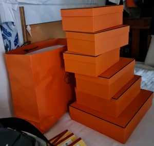 HERMES shoe/clothing boxes. $$$