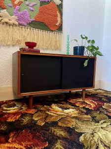 PRICE FIRM upcycled mid century style record cabinet
