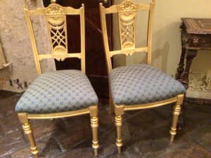 Antique gilded Victorian hall/bedroom/ dining chairs $200.00 each