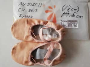 Pink Leather Split sole Ballet shoes AUsize11 (18cm)
