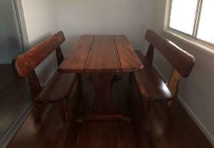 Mackay Cedar Table and Bench Seats