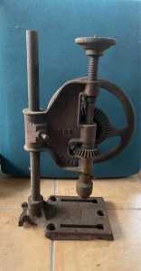 Antique Hand Operated Drill Press 