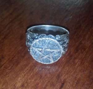 Sterling silver pentagram ring