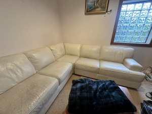 Leather couch - condition as pictured