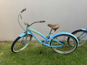 Light blue cruiser bike