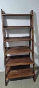 6-tire silver wood lean-to bookcase