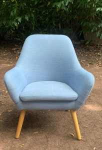 1 blue material chair for sale