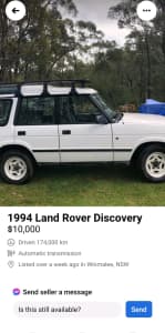 1994 disco one land rover no rego