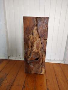 Teak Wooden Inlay Table (L) 30cm X (W) 30cm X (H) 80cm