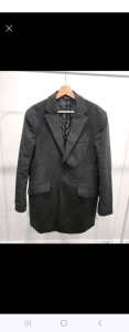 Mens Black/Charcoal Cashmere coat