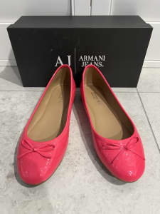Armani Jeans Pink Faux Leather Flats (Size US 7/ UK 4.5/ EU 37)