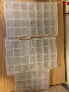 Clear containers with compartments