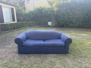 Blue sofa fold out double bed