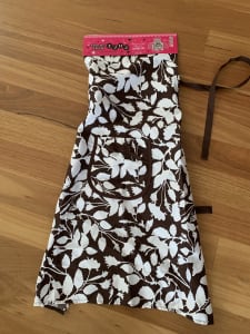 Brand new brown and white floral Apron