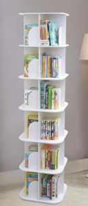 Bookcase Square Wooden Rotating Swivel Bookshelf storage display