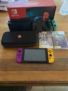 Nintendo Switch with accessories.