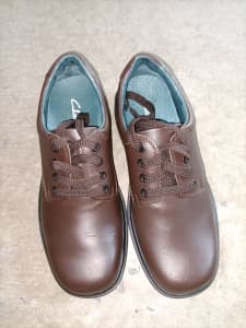 Brand New CLARKS Brown Leather School Shoes