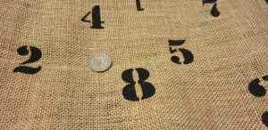 sewing craft hessian with numbers gift bags, jar covers, table runners