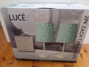 Luce Bella Mint Zach Table Lamp - 2 Pack. BRAND NEW