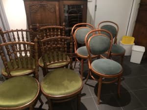Chairs - spindle back chairs are genuine antiques