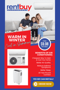 Portable Heating Cooling Air Conditioner - Rentbuy Plan Fr. $9pw