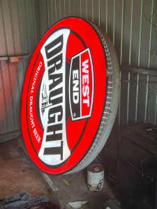 Wanted: Pub Wesr End sign. 1.8m diameter and light is working - ideal for man