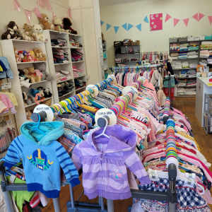 Large stock of baby clothes, linen, blankets, toys, etc 