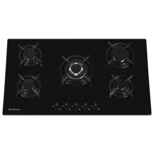 B/N 90cm Gas Cooktop Stove Black Glass Easy to Clean Cook Top Hob Cook