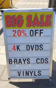 SALE 20% off all Movies 4k Bluray DVD CDs Vinyl Seasons TV Series 