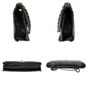Chanel Whipstitch Classic Flap Bag Black Handbag