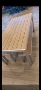 Out door table and bench seats