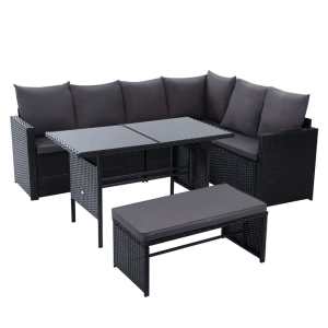 Gardeon Outdoor Furniture Dining Setting Sofa Set Lounge Wicker 8 Sea