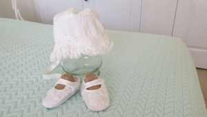 Baby Or Doll Shoes & Bonnet New Condition