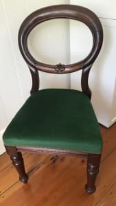 Balloon back antique mahogany chair x 6