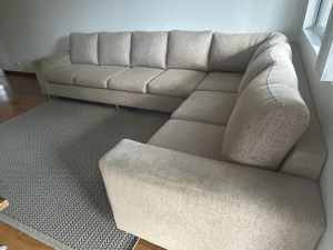 7 seater couch in beige