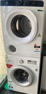 7kg LG front loader washing machine and 7kg Electrolux dryer $650 pair
