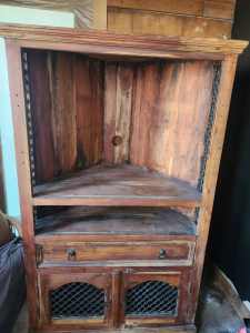 Corner TV Cabinet Wood & Metal