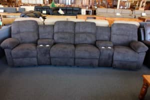 *NEW* Home Theatre with 4 Inbuilt Recliners (Choc Fabric)